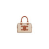 CELINE Small Boston cuir Triomphe in textile and calfskin