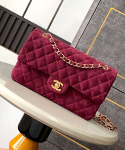 CHANEL Suede Classic Double Flap Handbag(HIGH-END GRADE)