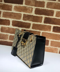 GG Padlock small GG bees shoulder bag