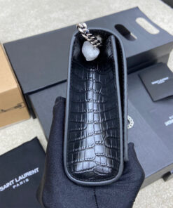 YSL kate medium tassel in crocodile-embossed leather