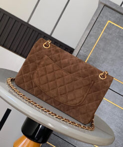CHANEL Suede Classic Double Flap Handbag(HIGH-END GRADE)