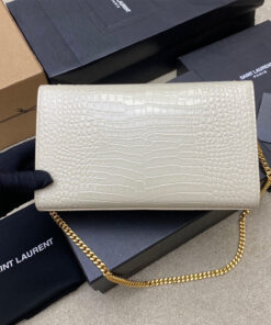 YSL kate medium tassel in crocodile-embossed leather