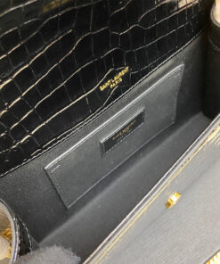 YSL kate medium tassel in crocodile-embossed leather
